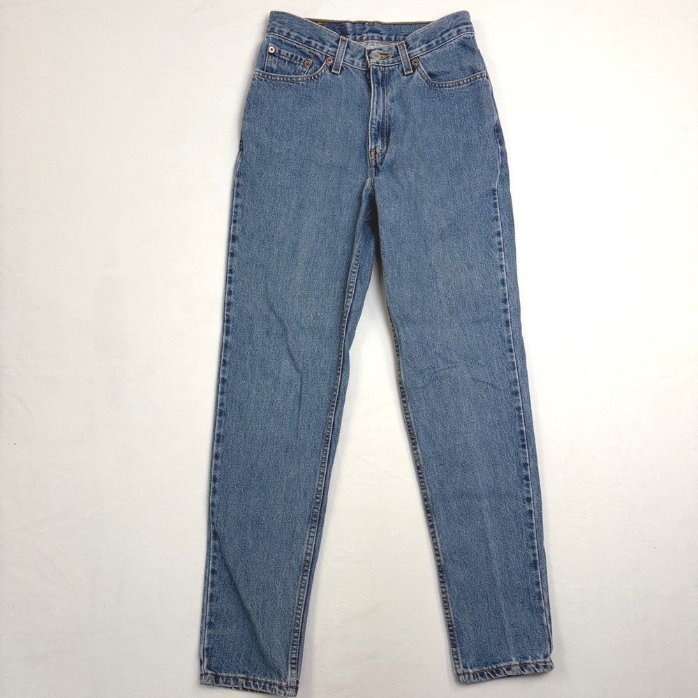 VTG Levis 512 Slim Fit Tapered Leg Jeans Womens 27 High Waisted Medium Wash Blue